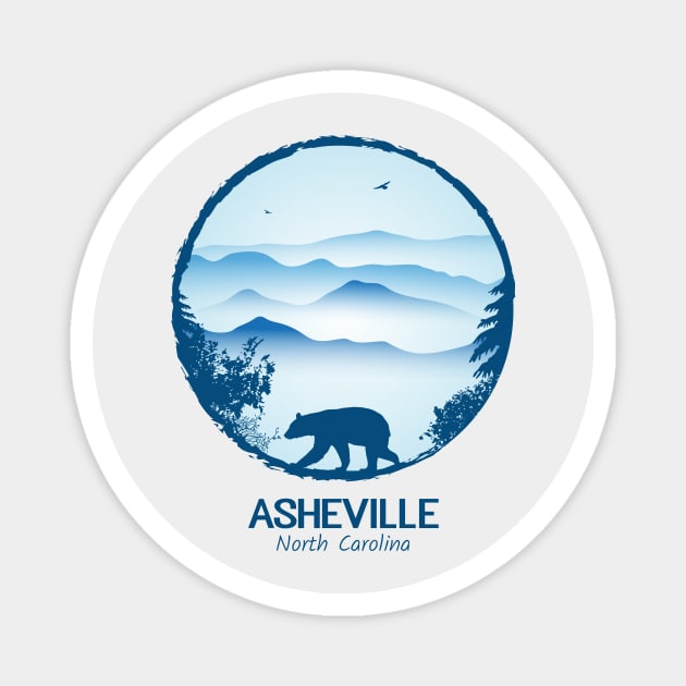 Asheville Blue Ridge Mountains - BLUE GREY 01 Magnet by AVL Merch